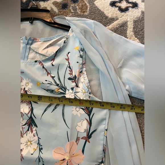 Floral Print Round Neck Tank Dress & Long Sleeve Coat Outfits Two Piece Set - Picture 5 of 8